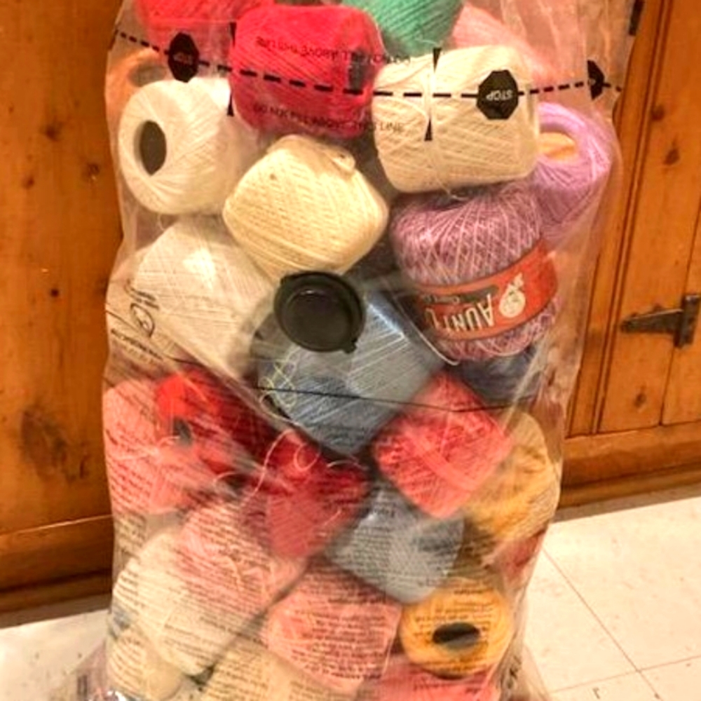 Big bag of assorted crochet thread. All different colors brand new